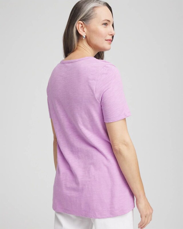 Paisley Slub V-Neck Tee - image 3